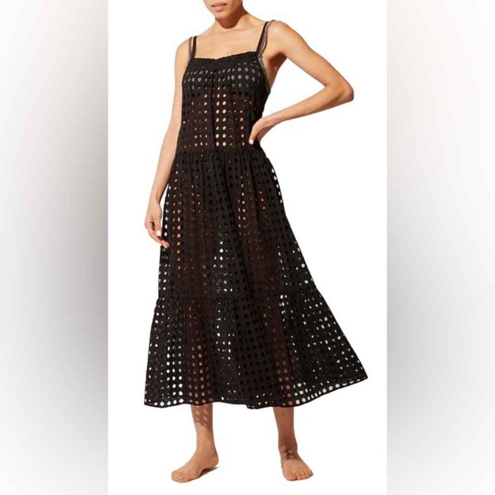 Solid & striped, BNWT, black the Clara dress eyelet dress size L